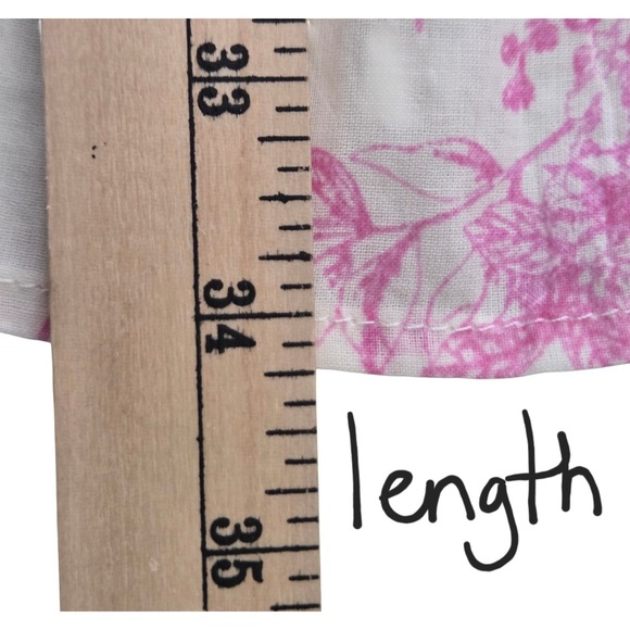 &Merci Womens Pink Floral Ruffled Cotton Mini Dress Puff Sleeve SZ M Coquette - Picture 11 of 12